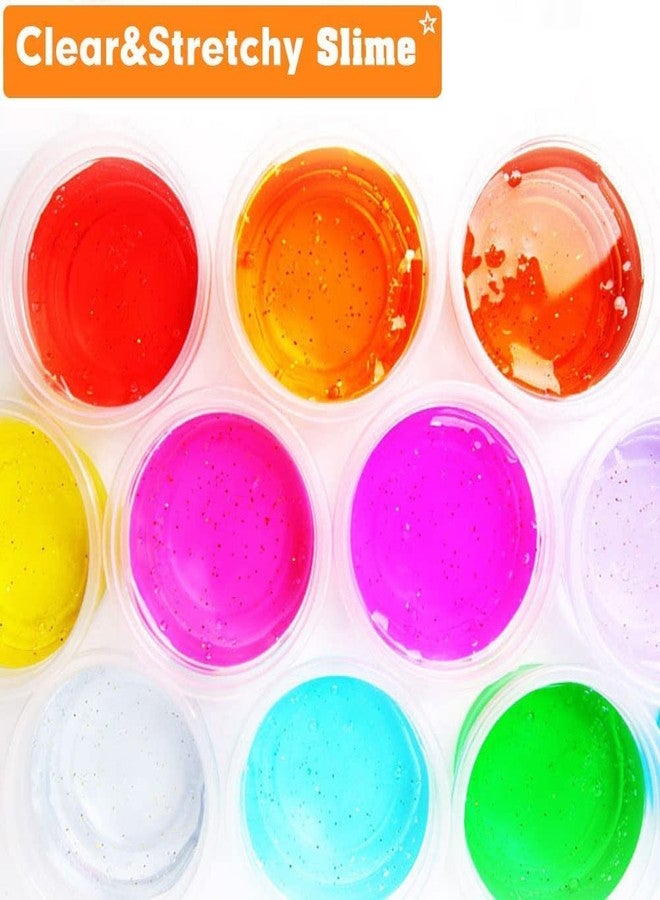 Firstly Traders Art & Craft Kit Party Combo Return Gift Item for Kids| Combo of 12pcs Crystal Slime Tubs+ 36pcs Air Dry Clay+ Modelling Tools+ Glitter Packs - Image 2